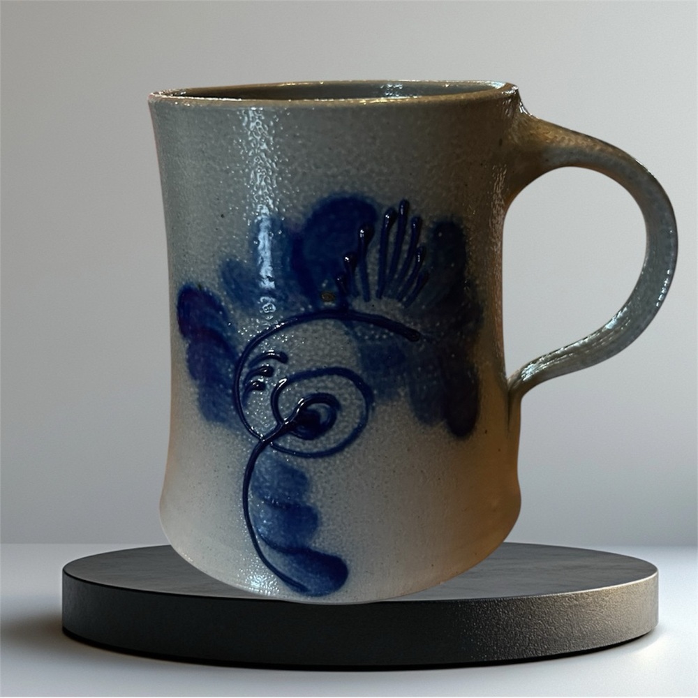 Blue and Grey Ceramic Art Mug